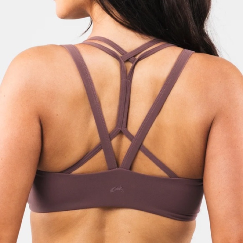 NEW, NEVER WORN Women's Strappy Back Sports Bra - Brown